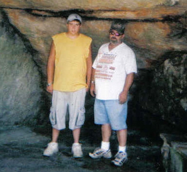 Jeremy and his dad on vacation ...took in a cave